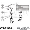 Cifial 600033MW.X Brookhaven Cross Deck Valves and Aqua Filler Dimension